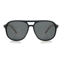 Black Polarized Wood Aviator Sunglasses